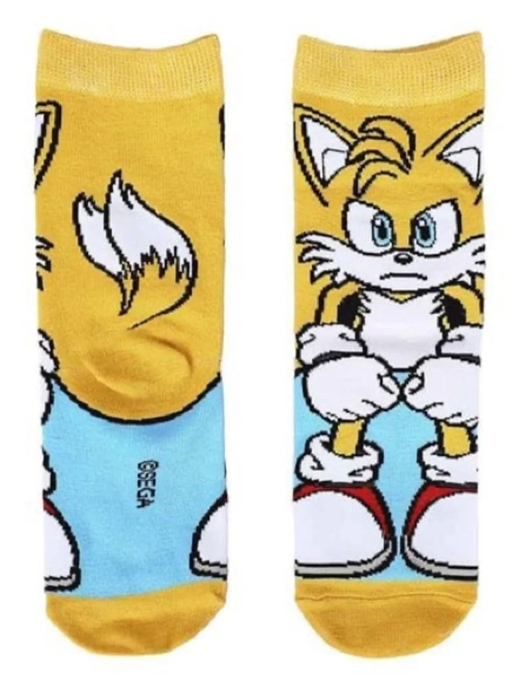 Bioworld Sonic The Hedgehog Character Crew Socks - Blue, Yellow, Red